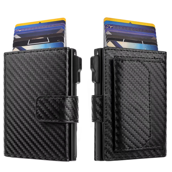 Portefeuille tri-fold Carbone